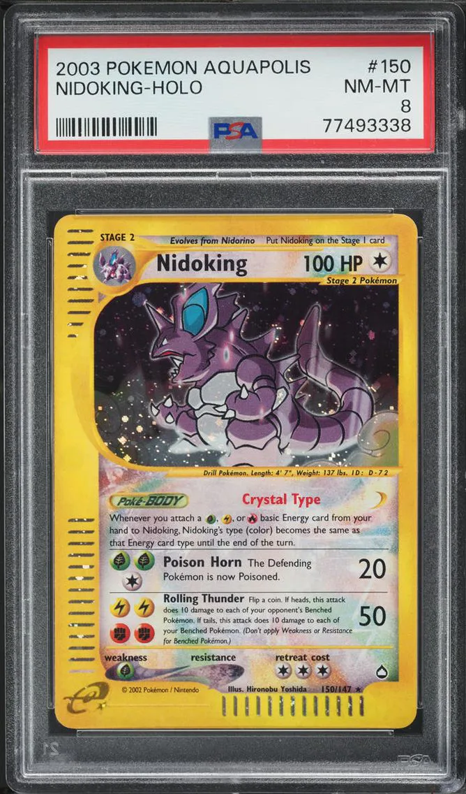 2003 #150 Nidoking PSA 8 Pokemon Aquapolis Holo Crystal