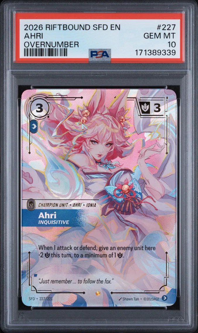2026 #227 Ahri - Inquisitive PSA 10 Riftbound: League of Legends Sfd-Spiritforged