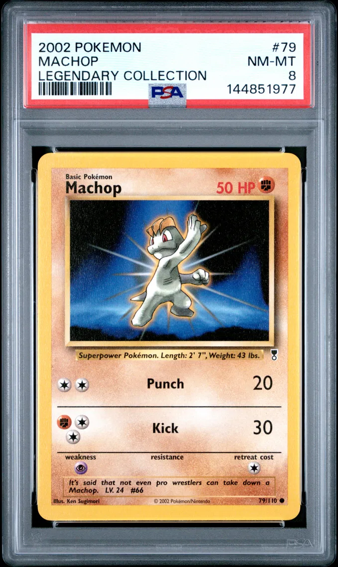 2002 #79 Machop PSA 8 Legendary Collection