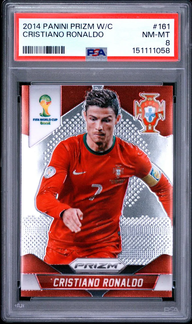 2014 #161 Cristiano Ronaldo PSA 8 Panini Prizm World Cup
