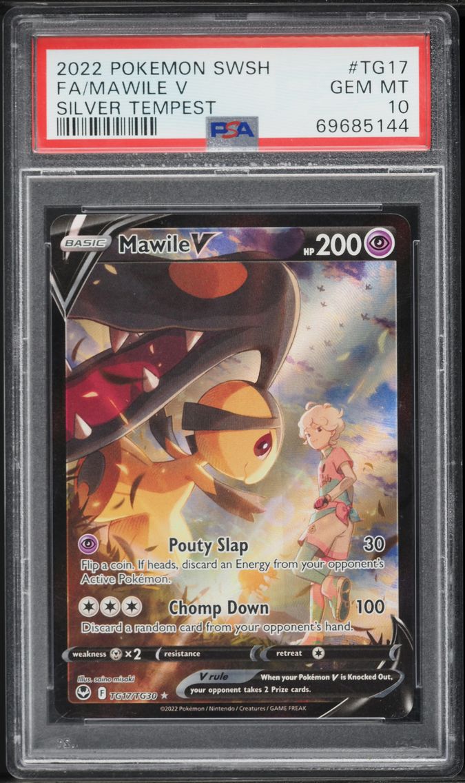 2022 #TG17 Full Art/Mawile V PSA 10 Sword & Shield Silver Tempest Pokemon