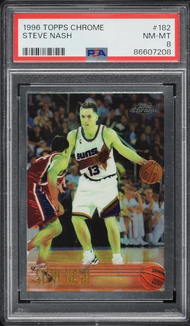 1996 #182 Steve Nash PSA 8 Topps Chrome ROOKIE