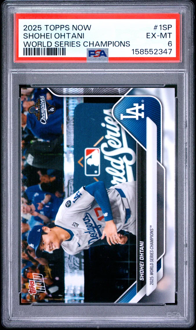 2025 #1SP Shohei Ohtani PSA 6 Topps Now los Angeles Dodgers World Series Champions