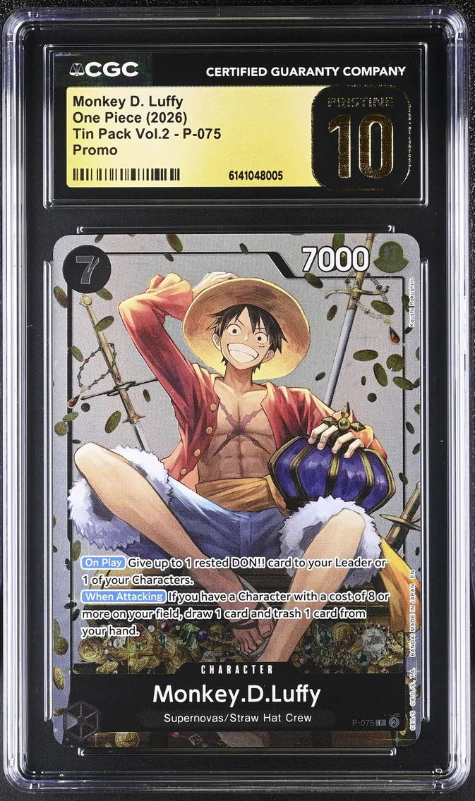 2026 #P-075 Monkey D. Luffy CGC 10 Pristine Tin Pack Vol.2 (Coins In BG) - English