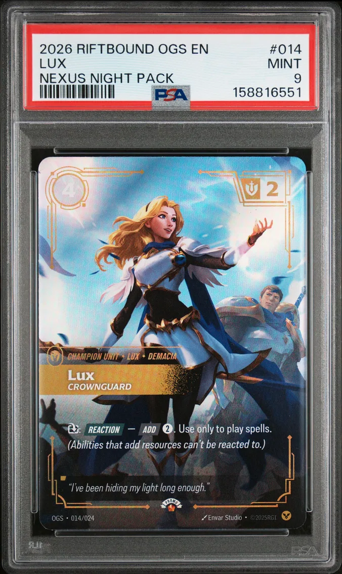 2026 #014 Lux - Crownguard PSA 9 Riftbound: League of Legends Ogs-Origins Proving Grounds