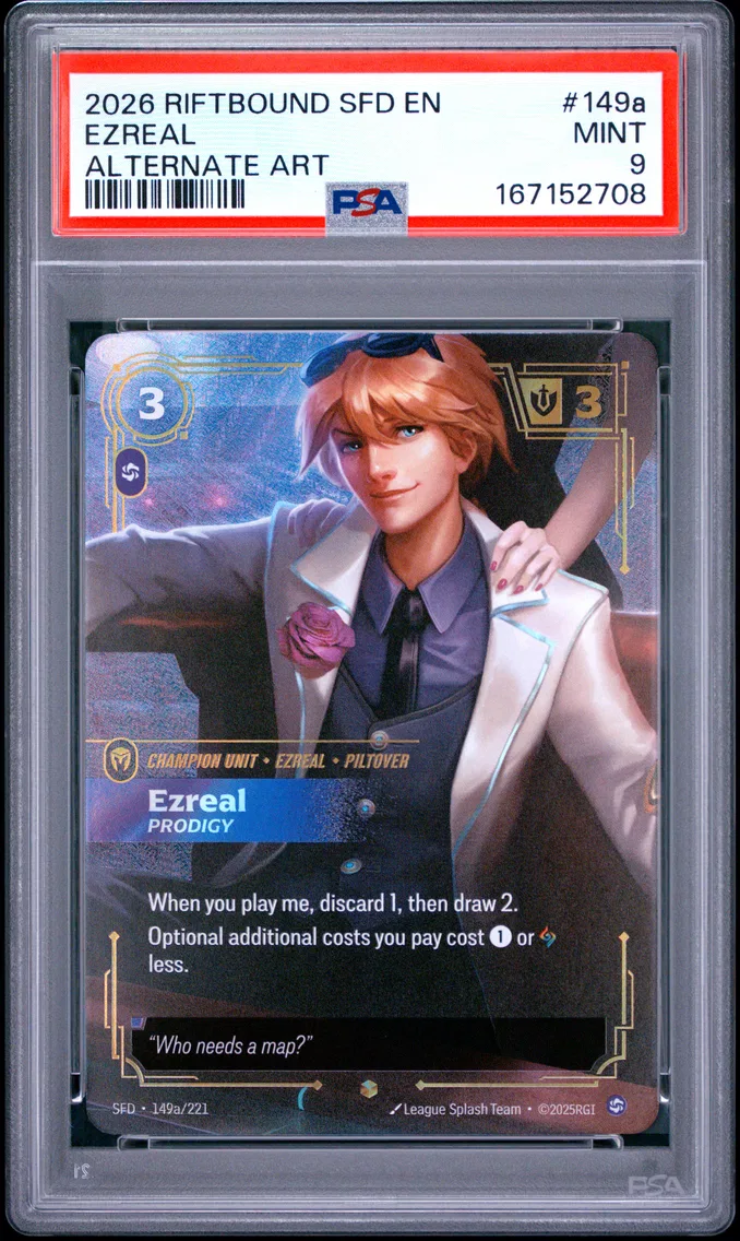 2026 #149a Ezreal - Prodigy PSA 9 Riftbound: League of Legends Sfd-Spiritforged