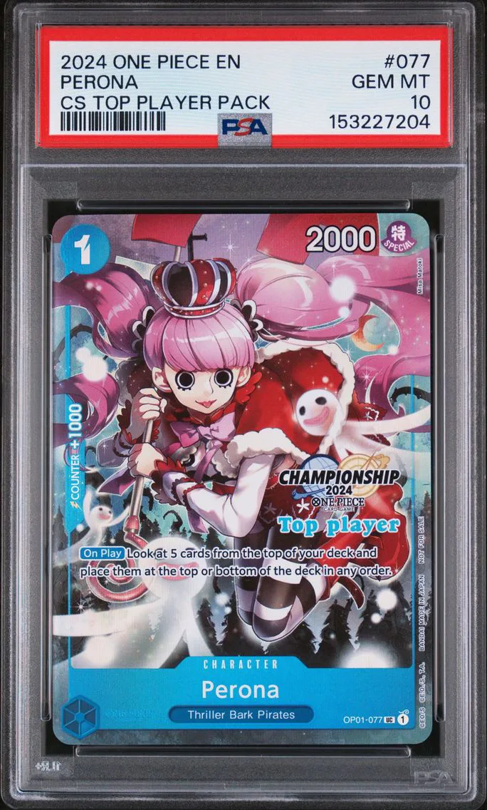 2024 #077 Perona PSA 10 One Piece Championship 2024 Top Player Pack