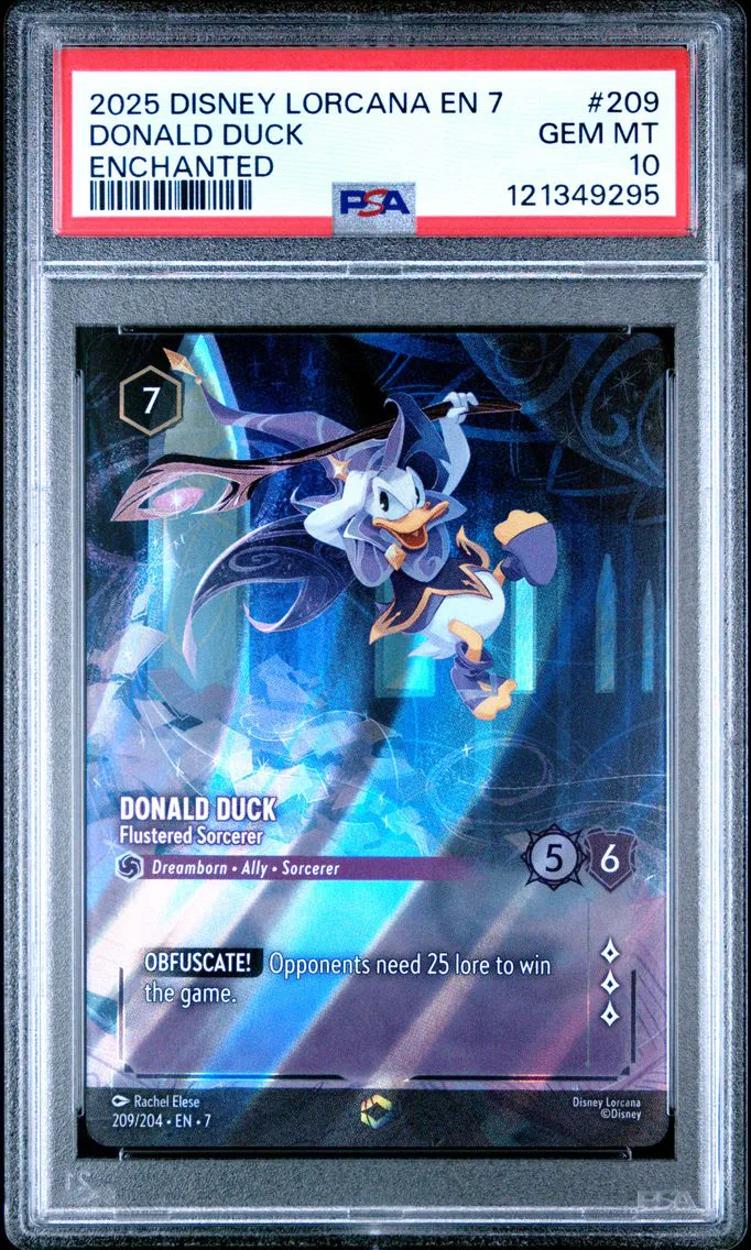 2025 #209 Donald Duck - Flustered Sorcerer PSA 10 Disney Lorcana EN 7-Archazia's Island