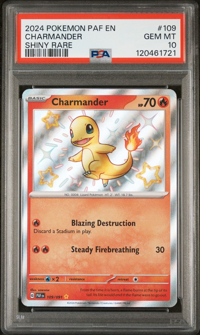 2024 #109 Charmander PSA 10 Paf EN-Paldean Fates