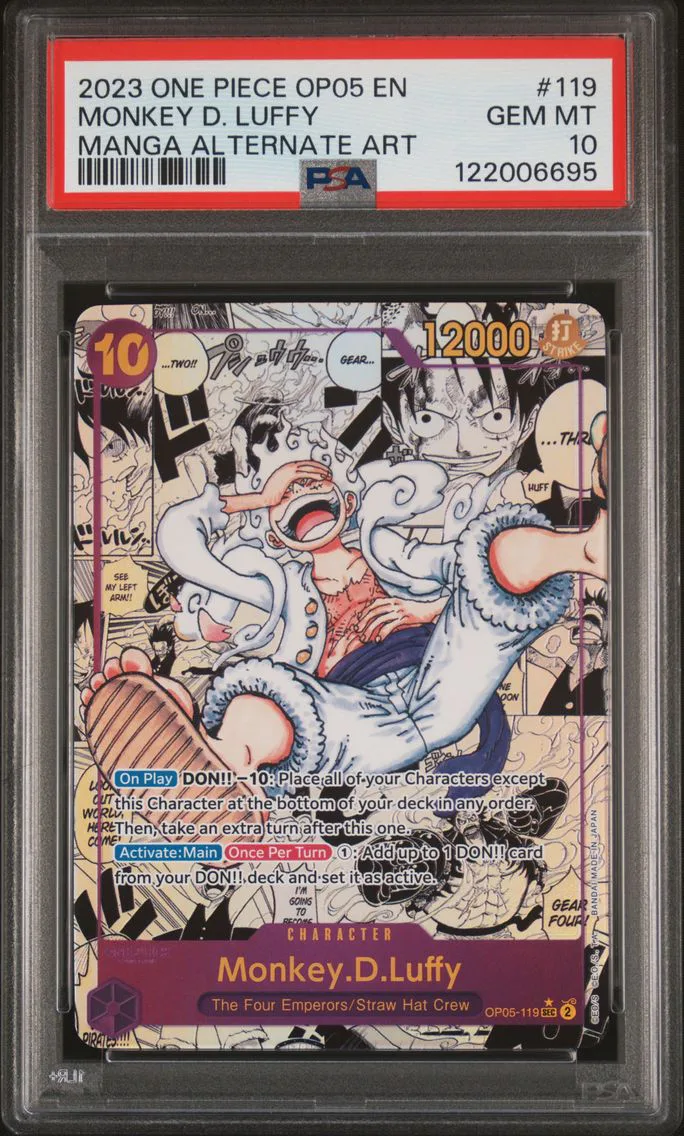 2023 #119 Monkey D. Luffy PSA 10 One Piece OP05-Awakening of the New Era