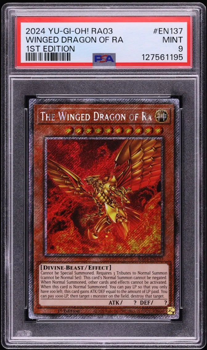 2024 #EN137 Winged Dragon Of Ra PSA 9 Yu-Gi-Oh! Quarter Century Bonanza 1st Edition