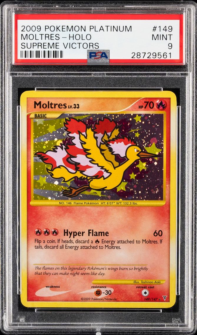 2009 #149 Moltres-Holo PSA 9 Platinum Supreme Victors Pokemon