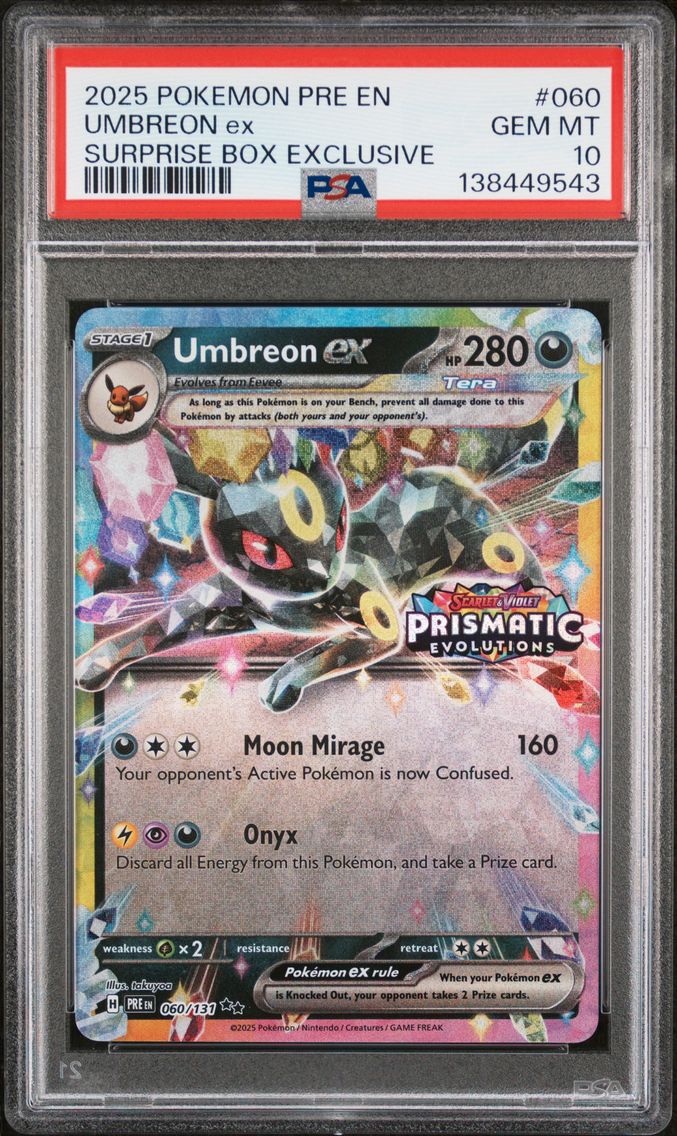 2025 #60 Umbreon EX PSA 10 Surprise Box Exclusive Pokemon Pre EN-Prismatic Evolutions Pokemon