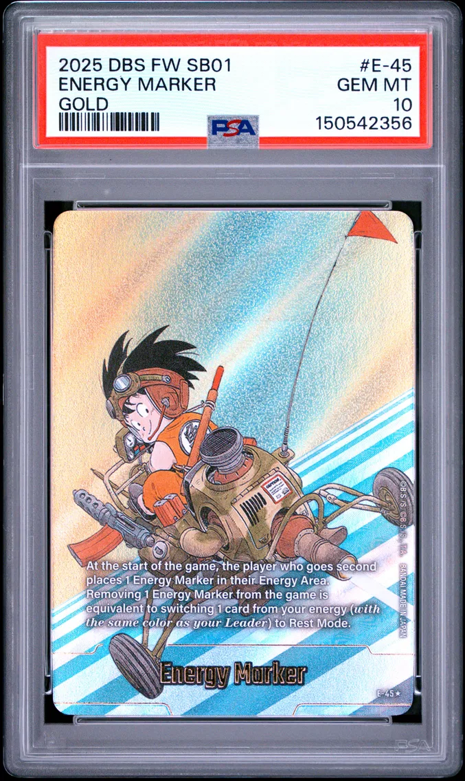 2025 #E-45 Energy Marker PSA 10 Dragon Ball Super Card Game Fusion World Manga Booster 01