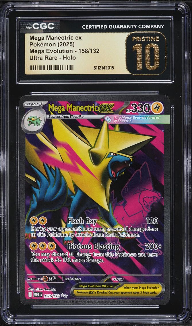 2025 Pokemon Mega Evolution UR Mega Manectric Ex #158 CGC 10 PRISTINE