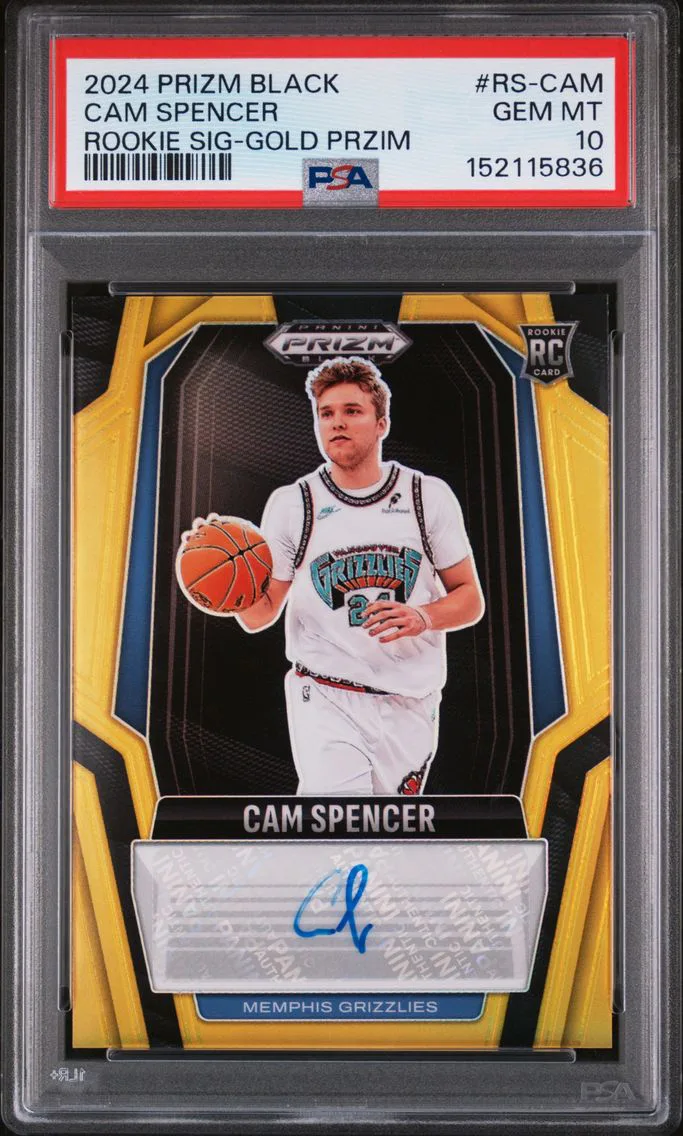 2024 #RS-CAM Cam Spencer PSA 10 Panini Prizm Black Rookie Signatures