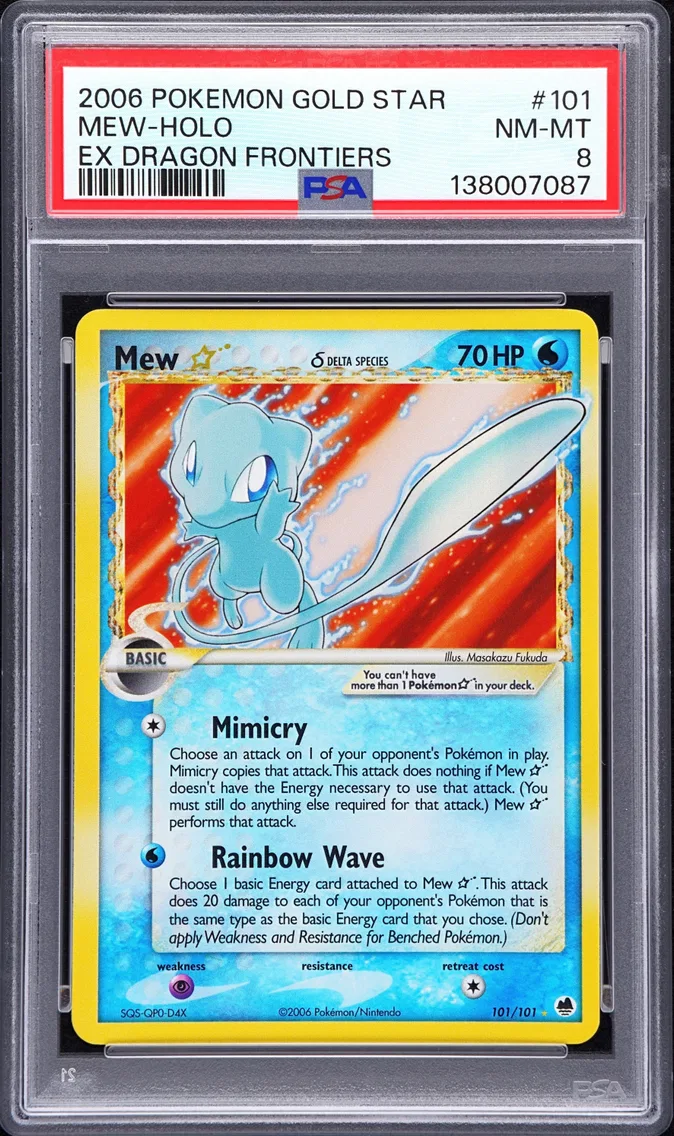 2006 #101 Mew-Holo Gold Star PSA 8 EX Dragon Frontiers