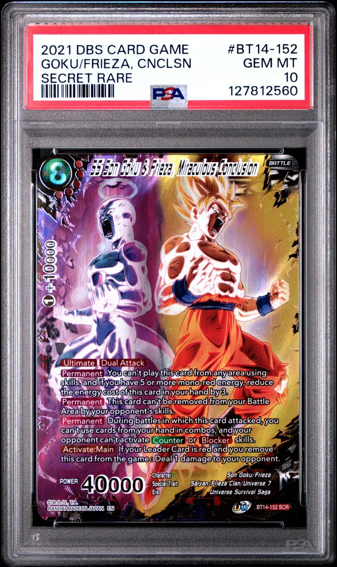 2021 #BT14-152 SS Son Goku & Frieza, Miraculous Conclusion PSA 10 Dragon Ball Super Card Game Series 14 Cross Spirits