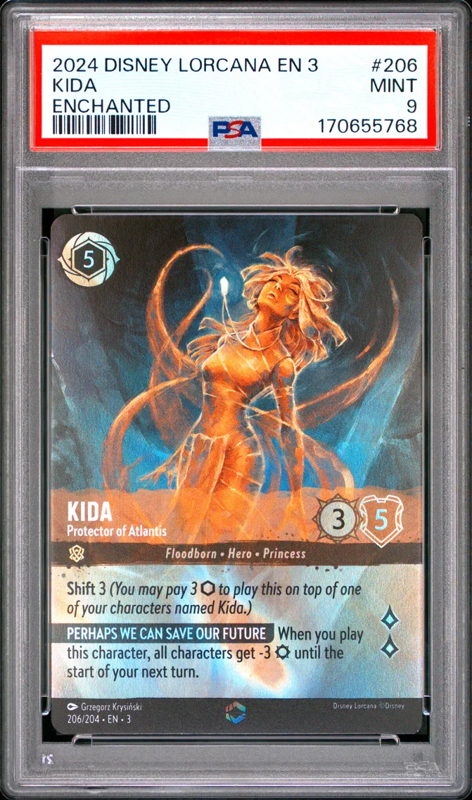2024 #206 Kida - Protector of Atlantis PSA 9 Disney Lorcana EN 3-Into the Inklands