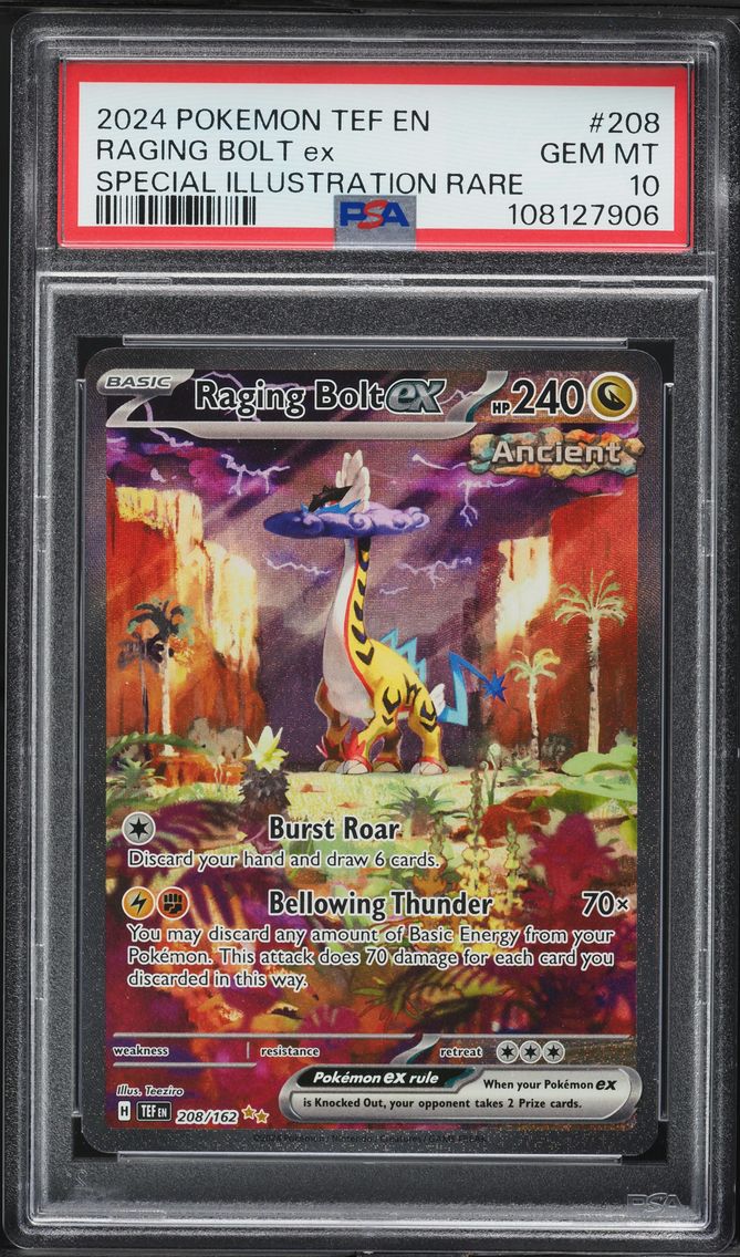 2024 #208 Raging Bolt EX PSA 10 Tef EN-Temporal Forces Pokemon