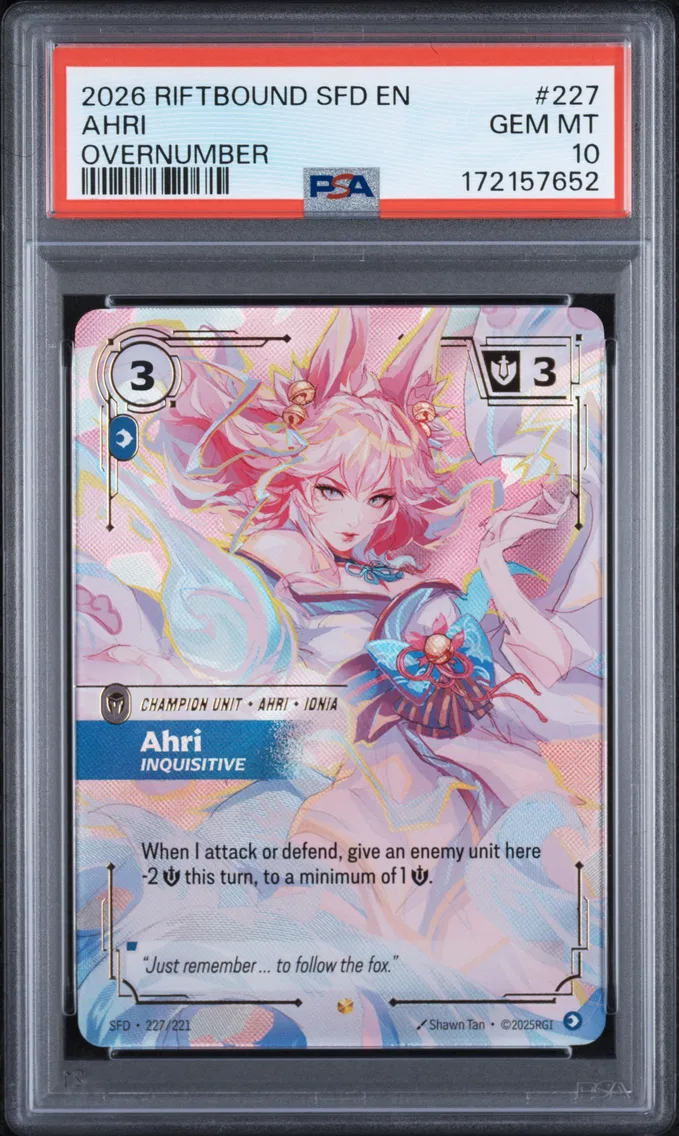 2026 #227 Ahri - Inquisitive PSA 10 Riftbound: League of Legends Sfd-Spiritforged