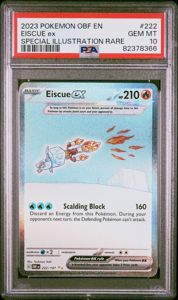 2023 #222 Eiscue EX PSA 10 Obf EN-Obsidian Flames