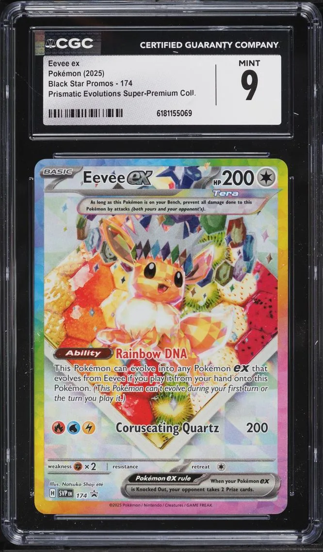 2025 Black Star Promos - Scarlet & Violet SVP EN - English Pokemon Scarlet & Violet Promo Prismatic Evolutions Premium Holo Eevee EX #174 CGC 9