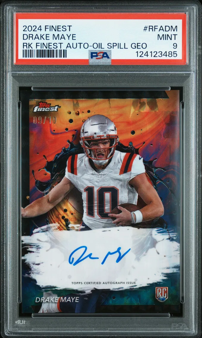 2024 #RFADM Drake Maye PSA 9 Topps Finest Rookie Finest Autographs