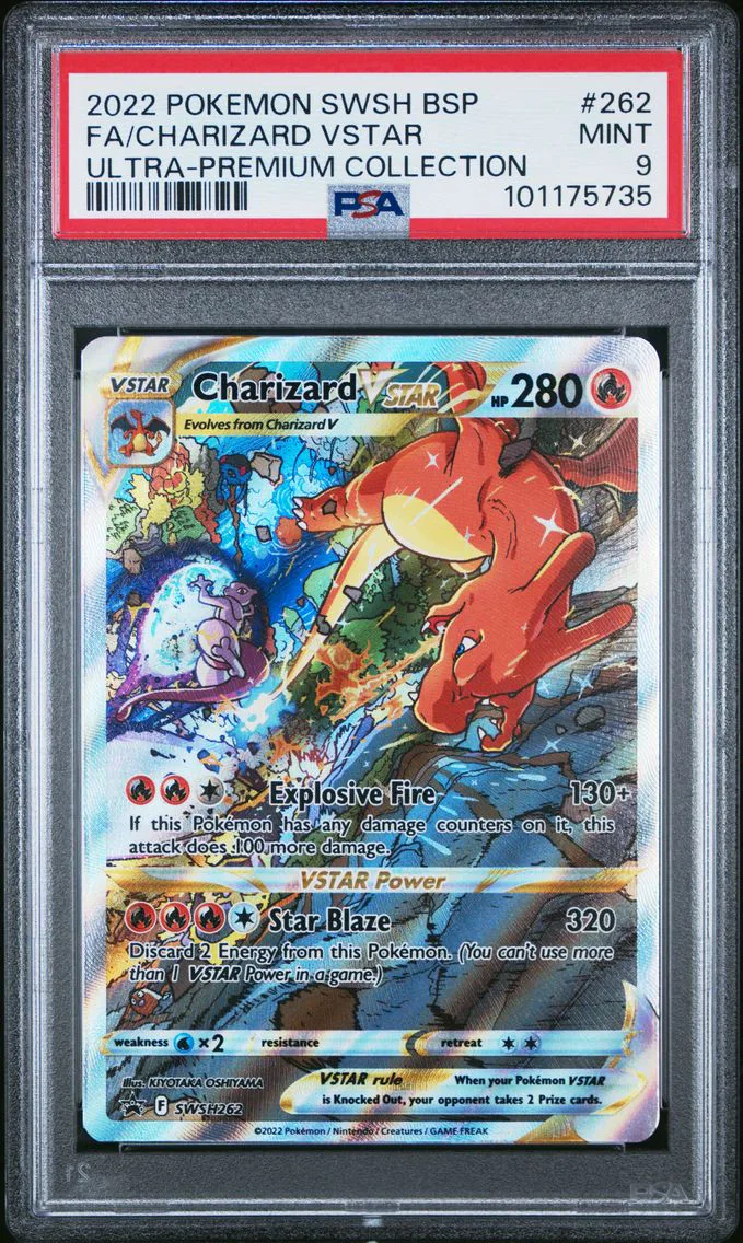 2022 #262 Full Art/Charizard Vstar PSA 9 Swsh Black Star Promo Pokemon