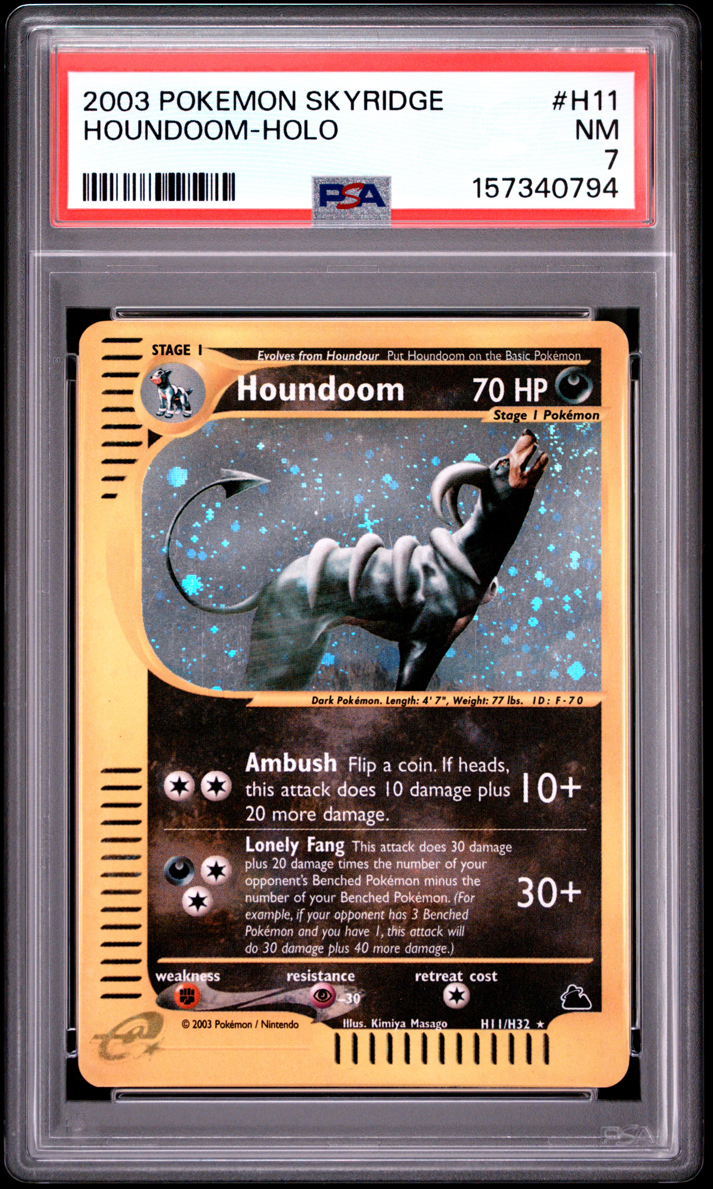 2003 #H11 Houndoom-Holo PSA 7 Skyridge