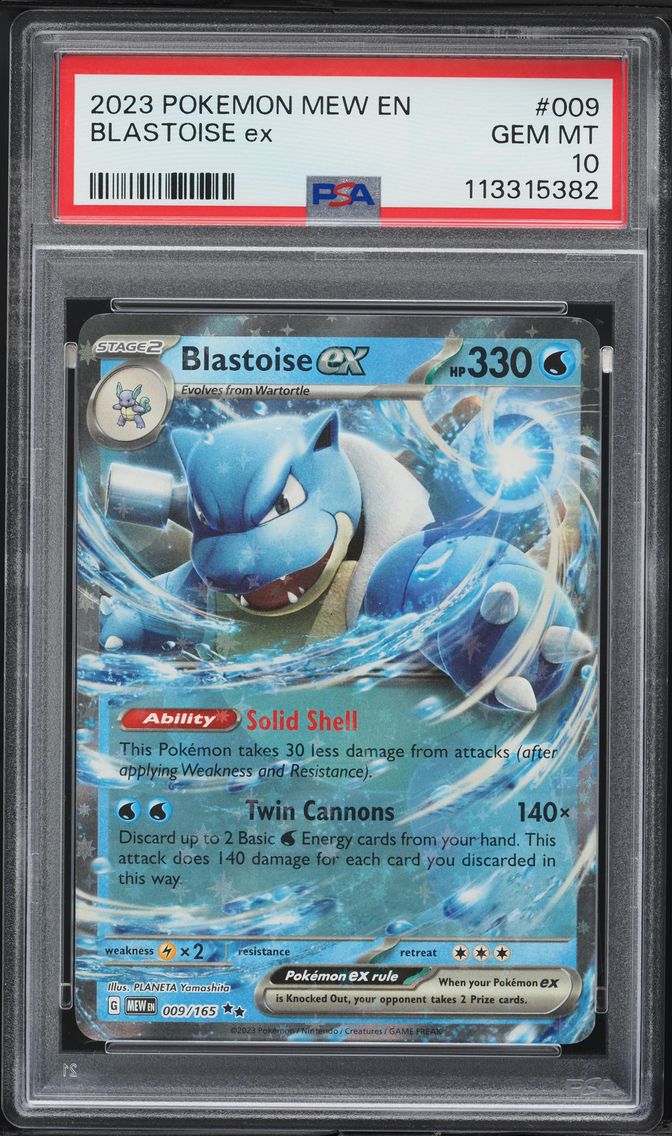 2023 #009 Blastoise EX PSA 10 Mew EN-151 Pokemon