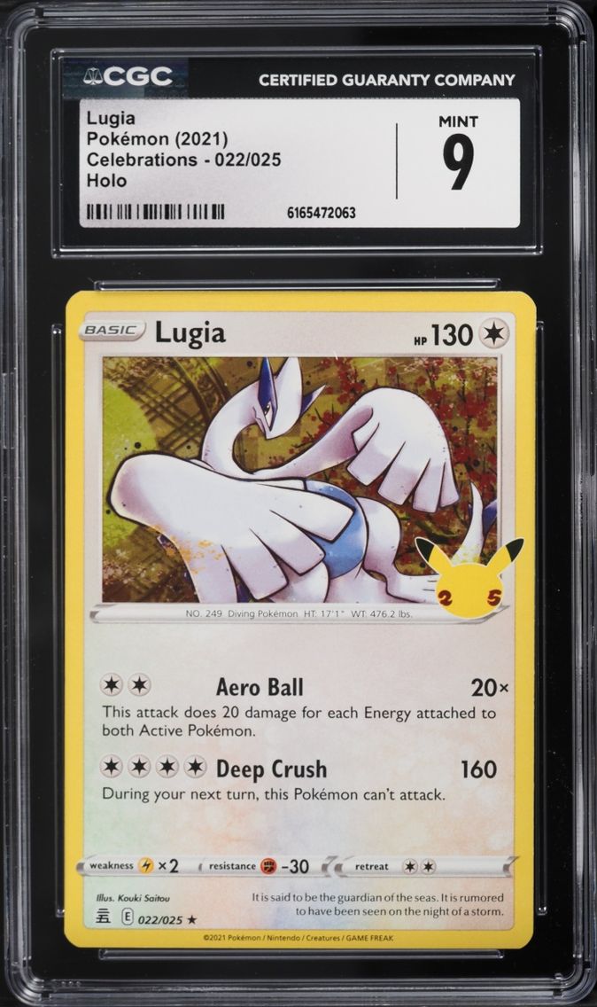 2021 #22 Lugia CGC 9 Pokemon Sword & Shield Celebrations Holo