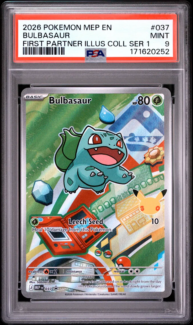 2026 Pokemon Mep EN-Me Black Star Promo Bulbasaur Mep EN-Me Black Star Promo #037 PSA 9