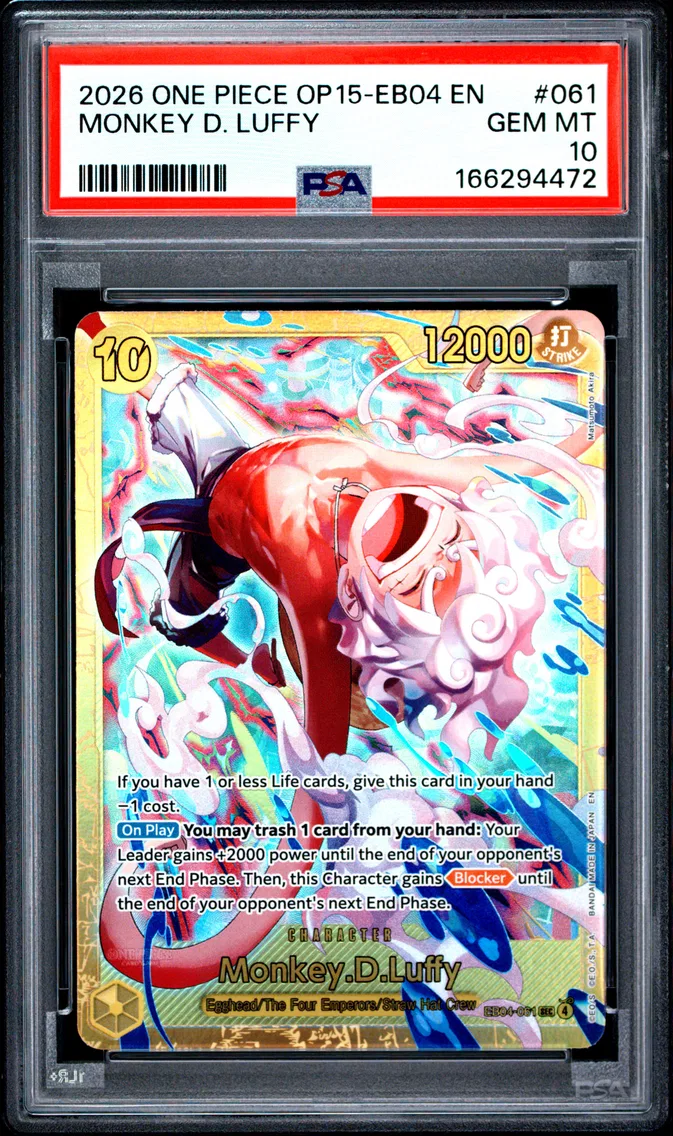 2026 #061 Monkey D. Luffy PSA 10 One Piece OP15-EB04-Adventure on Kami's Island