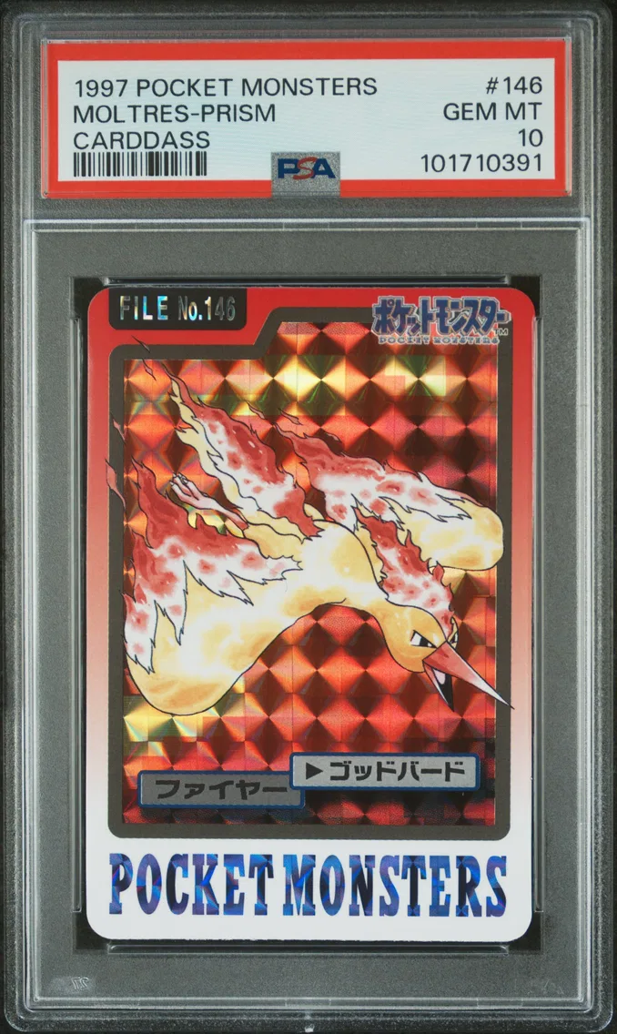 1997 #146 Moltres-Prism PSA 10 Pocket Monsters Carddass