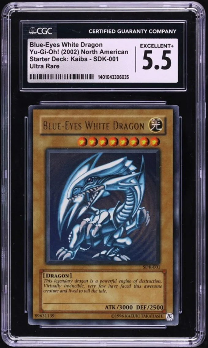 2002 #SDK-001 Blue-Eyes White Dragon CGC 5.5 Yu-Gi-Oh! Starter Deck Kaiba Ultra Rare
