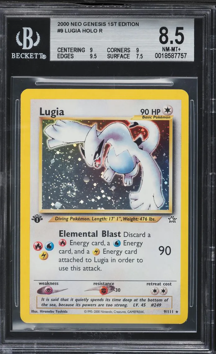 2000 #9 Lugia-Holo BGS 8.5 Neo Genesis 1st Edition Pokemon