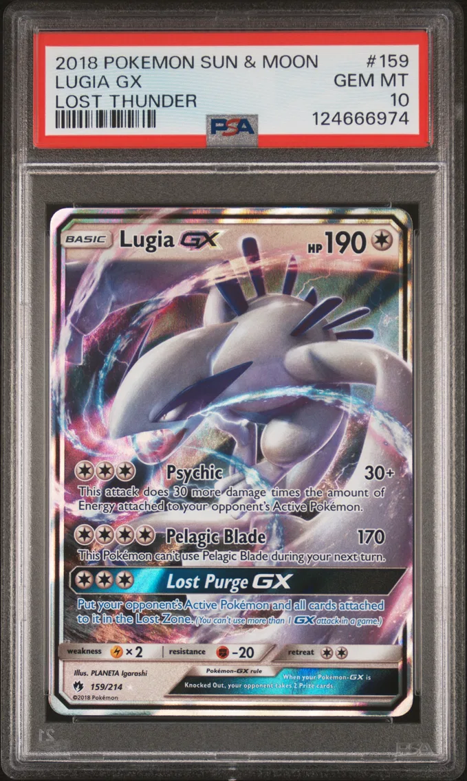 2018 #159 Lugia GX PSA 10 Sun & Moon Lost Thunder