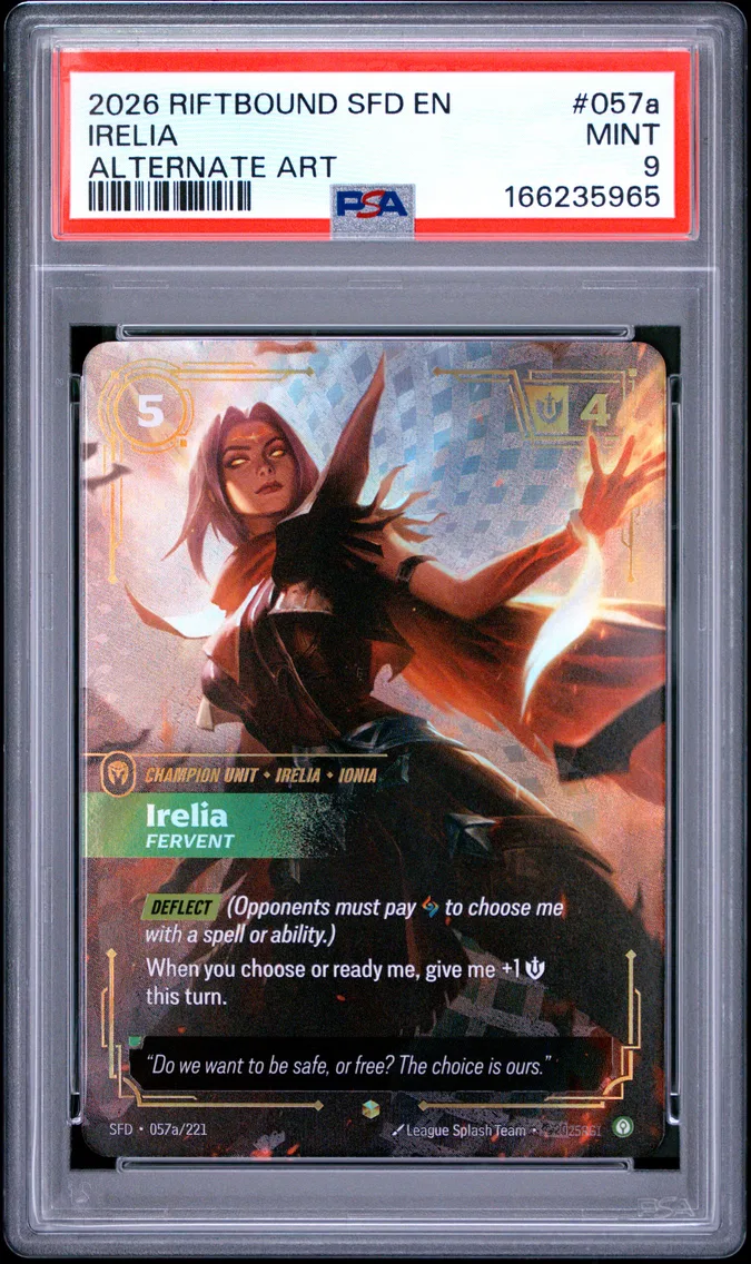 2026 #057a Irelia - Fervent PSA 9 Riftbound: League of Legends Sfd-Spiritforged