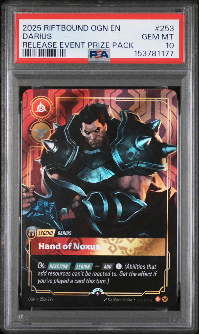 2025 #253 Darius - Hand of Noxus PSA 10 Riftbound: League of Legends Ogn-Origins