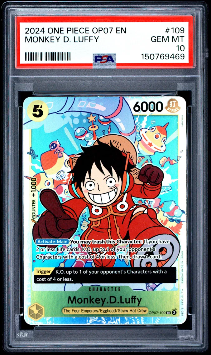 2024 #109 Monkey D. Luffy PSA 10 One Piece OP07-500 Years in the Future