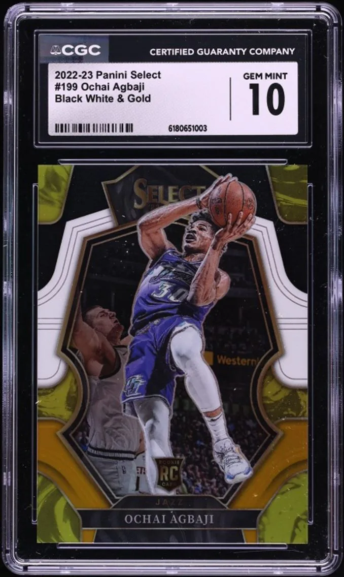 2022 Select Premier Level Black White & Gold Ochai Agbaji ROOKIE 1/1 #199 CGC 10 GEM MINT