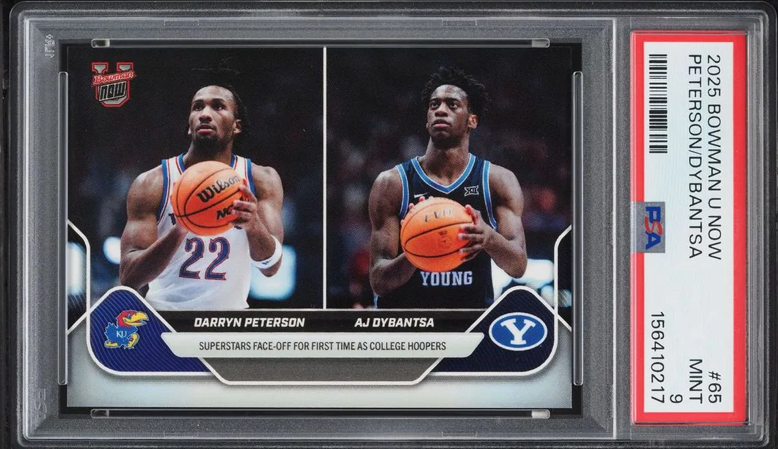 2025 Bowman University Now Darryn Peterson & AJ Dybantsa ROOKIE #65 PSA 9 MINT