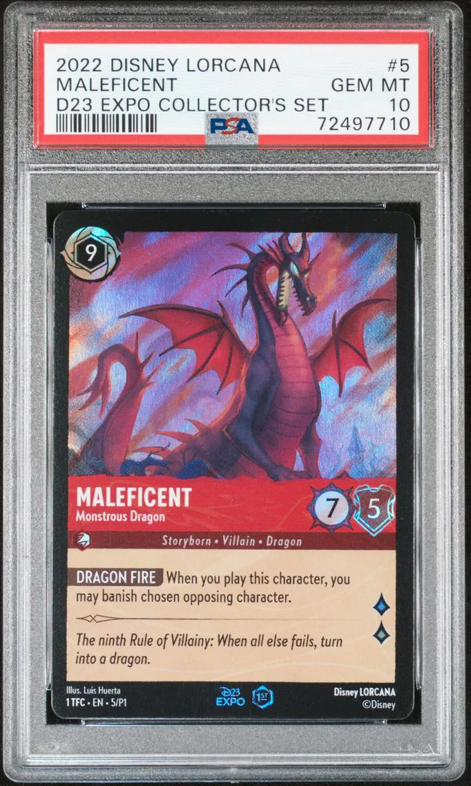 2022 #5 Maleficent - Monstrous Dragon PSA 10 Disney Lorcana Promo