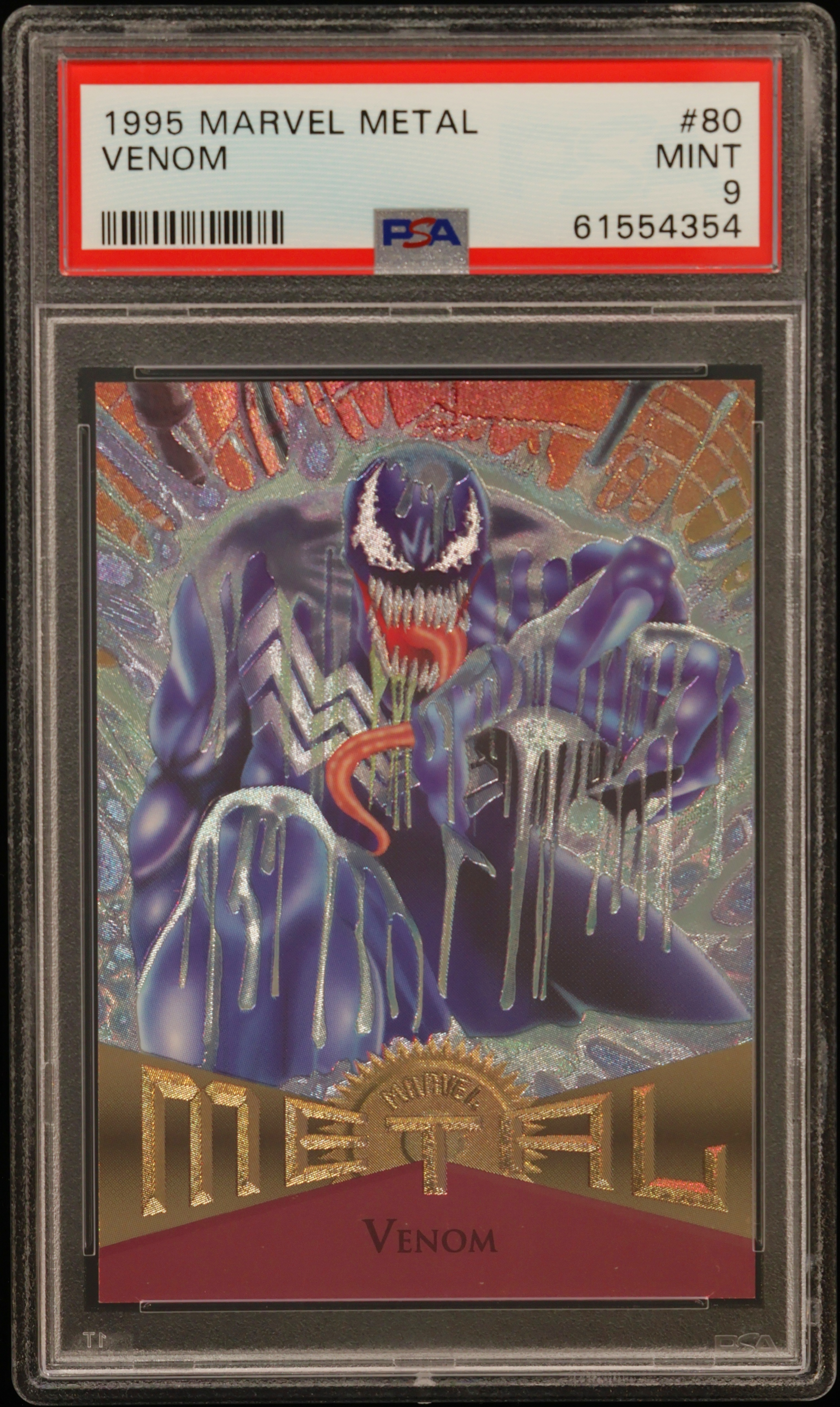1995 #80 Venom PSA 9 Marvel Metal