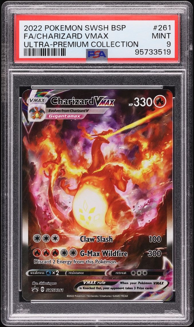 2022 #261 Full Art/Charizard Vmax PSA 9 Swsh Black Star Promo Pokemon