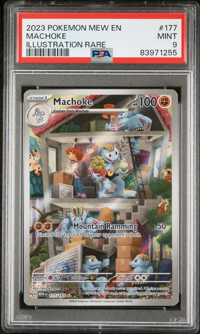 2023 #177 Machoke PSA 9 Mew EN-1