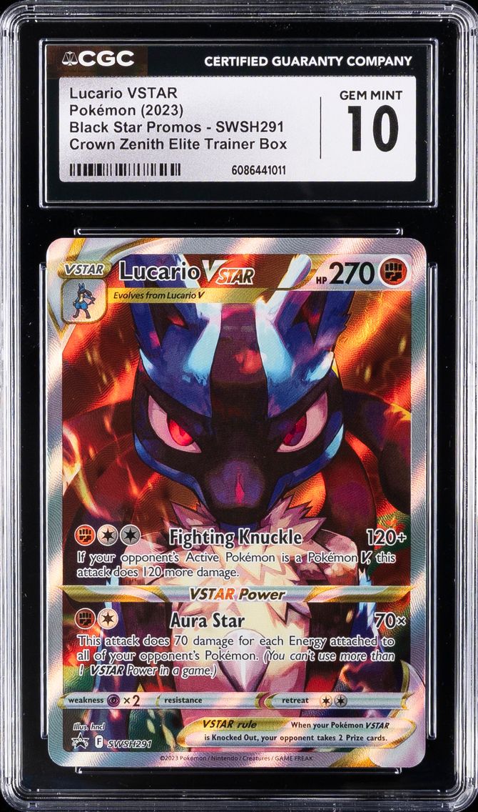2023 #291 Full Art/Lucario Vstar CGC 10 Swsh Black Star Promo Pokemon