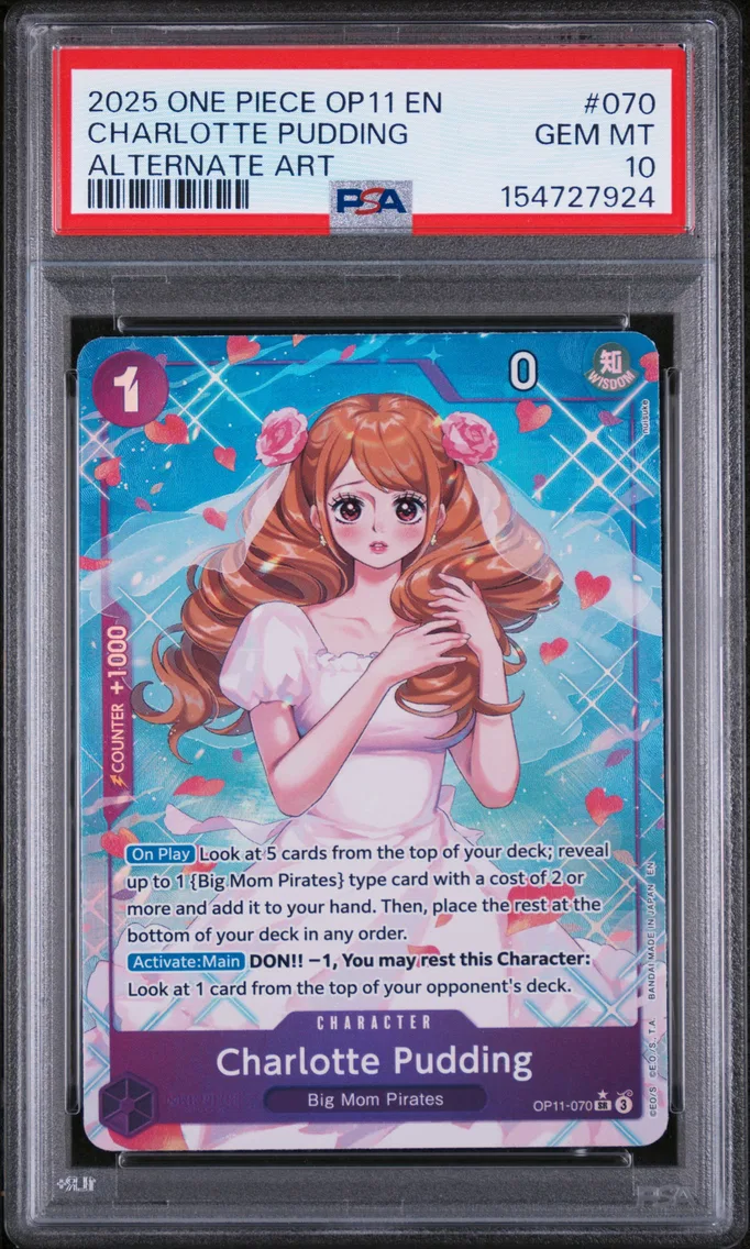 2025 #070 Charlotte Pudding PSA 10 One Piece OP11-A Fist of Divine Speed