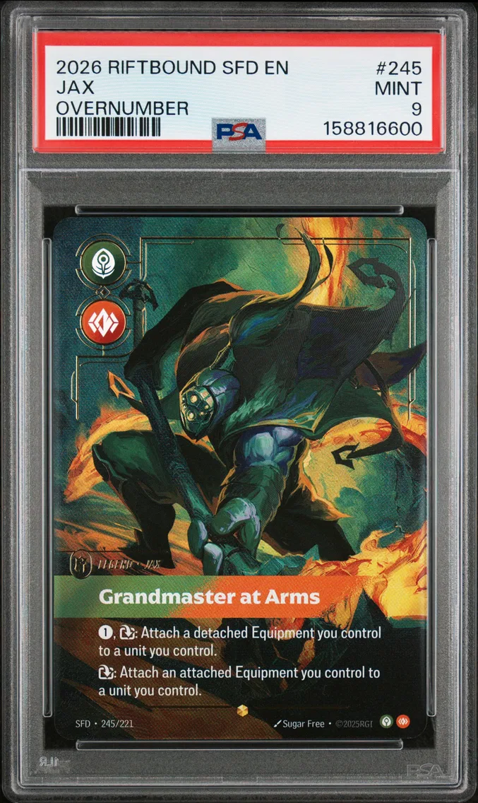 2026 #245 Jax - Grandmaster at Arms PSA 9 Riftbound: League of Legends Sfd-Spiritforged